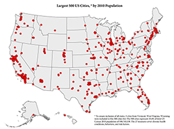 Largest 500 US Cities by Population