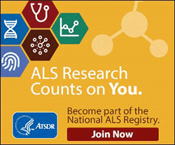 Graphic: ALS Research Counts on You. Become part of the National ALS Registry.