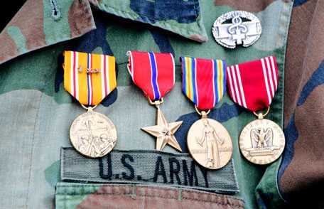 Army jacket with medals