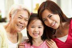 Three generations of Asian women
