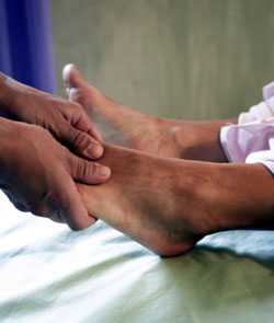 Feet being massaged