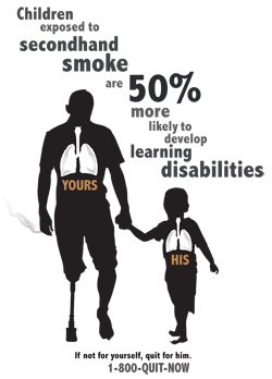 Graphic: Children exposed to secondhand smoke are 50% more likely to develop learning disabilities.