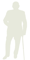 Graphic: Silhouette of older man with cane
