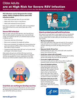 Infographic: Older adults are at high risk for severe RSV infection.