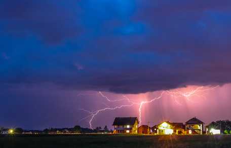 Thunderstorm scene with lightning