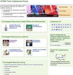 Screenshot of Toxic Substances website