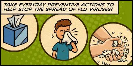 Take everyday preventive actions to help stop the spread of flu viruses!