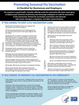 Promocionando la vacuna contra la influenza estacional: una lista de planificación para empresas y empleadores