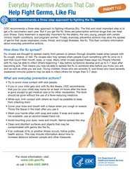 Everyday preventive actions that help fight germs, like flu
