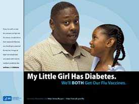 Vacuna contra la influenza: niña con diabetes