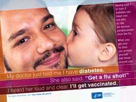 Vacuna contra la influenza: padre con diabetes