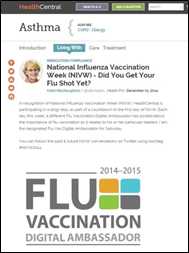 Screenshot: Flu Vaccination Digital Ambassador - Asthma