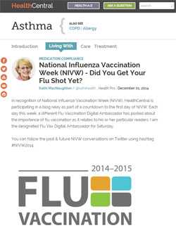 Health Central, asma, NIVW, ¿Ya recibió la vacuna inyectable contra la influenza?