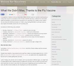 Voices for Vaccines. What we didn't miss, thanks to the flu vaccine.