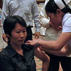 Vaccination occurs directly after the launch ceremony on April 24. 