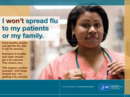 nurse: I won't spread flu to my patients or my family.