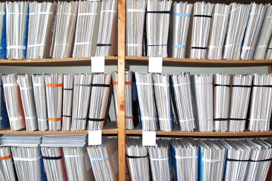 image of files sitting on shelves