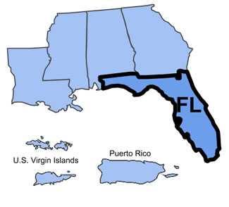 CoE states Florida and the regions it serves.