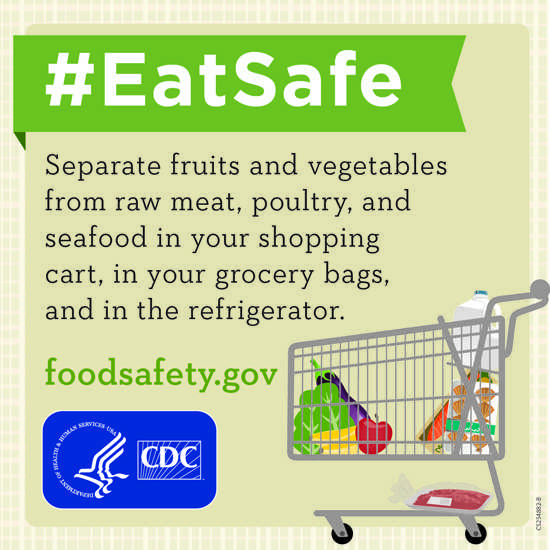 Use separate grocery bags for meat to avoid food poisoning •