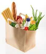 Photo of a bag of groceries. 