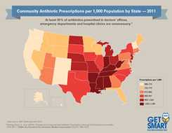 Community Antibiotic Prescribing Rates by State (2011)