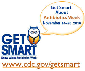 Get Smart About Antibiotics Week Badge with Dates