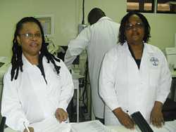 AFENET staff assessed laboratory strengths and weaknesses and provided onsite mentorship at the Queen Elizabeth Hospital Laboratory in Barbados.