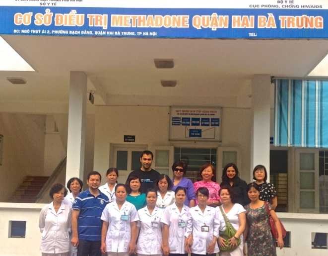 CDC’s Central Asia Region delegation learned about medication-assisted therapy during a site visit in Ha Noi.