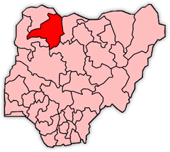 Map of Nigeria with Zamfara state highlighted