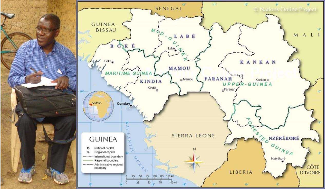 	Joseph Rukelibuga in Guinea.  Photo: CDC Rwanda.