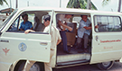 Van from Ministry of Health to transport trainees to the first Thailand investigation, 1981
