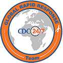 Global Rapid Response Team logo: shows map with CDC 24/7
