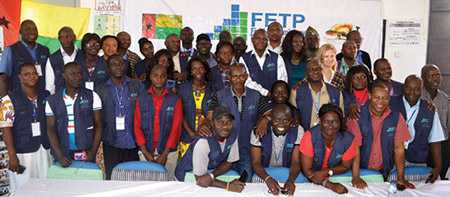 Teachers, trainees, and graduates of the Cohort 3 of the FETP Guinea-Bissau at the closing ceremony. (Photo courtesy: Aissa Vaz) 