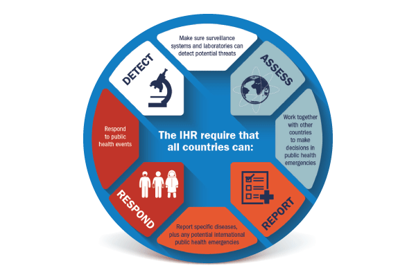 International Health Regulations infographic showing requirements