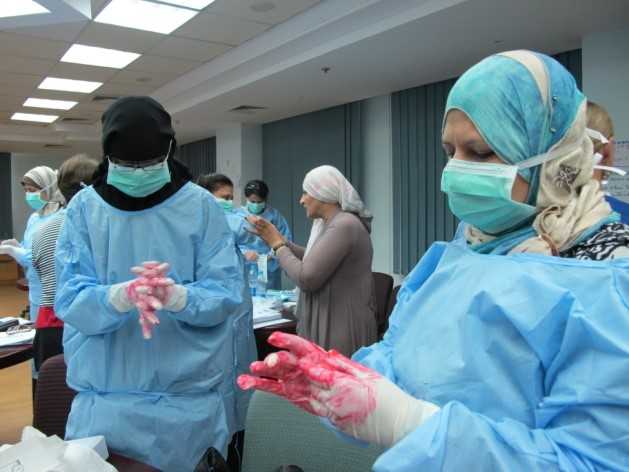 Healthcare workers receive training to improve their clinical practices. 
