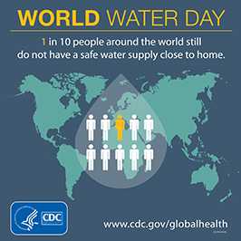 1 in 10 people around the world still do not have a safe water supply close to home. World Water Day
