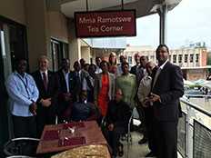 BPHI strategic planning group at the Mma Ramotswe Tea Corner, President Hotel, Gaborone, Botswana.