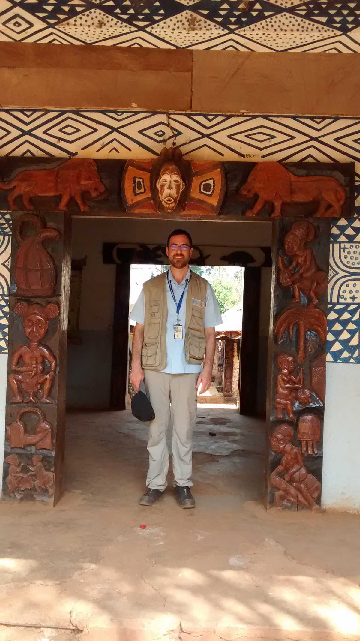 Cameroon: Dr. Louie Rosencrans from CDC’s Global Immunization Division at the local chief’s palace on his way back from supervising a polio immunization campaign, Centre region, Cameroon.