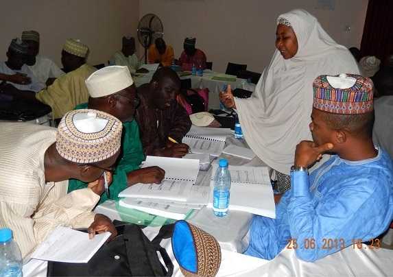 N-STOP Officer facilitating group work at a training in Sokoto State