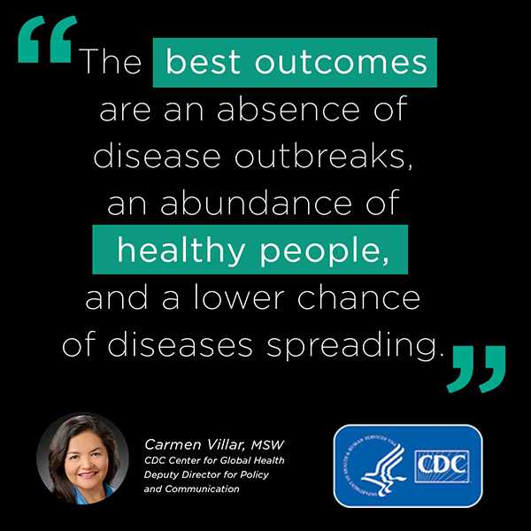 The best outcomes are an absence of disease outbreaks, an abundance of healthy people and a lower chance of disease spreading.