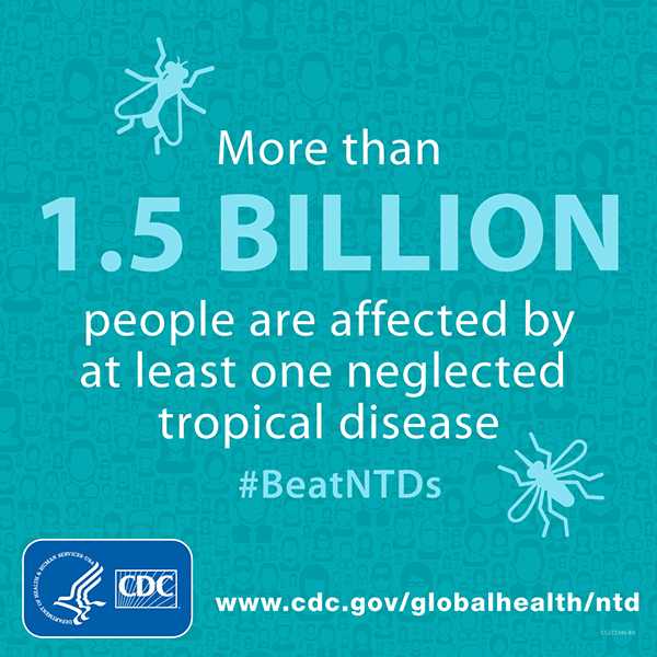 More than 1.5 billion people are affected by at least one neglected tropical disease.