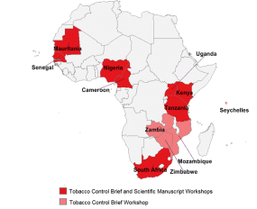 Countries represented at the two-part regional workshop to improve research and science capacity in the WHO Africa region.