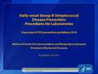 Early-onset Group B Streptococcal Disease Prevention: Procedures for Laboratories