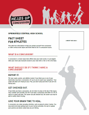 Concussion Fact Sheet For High School Athletes PDF image