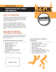 Concussion Fact Sheet for Parents PDF image