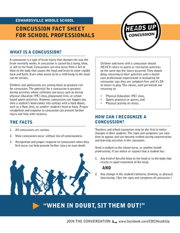 Concussion Fact Sheet for Parents PDF image