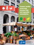 	Farmer’s market access may increase fruit and vegetable consumption.