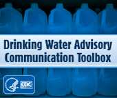 Drinking Water Advisory Communications Toolbox logo featuring water jugs