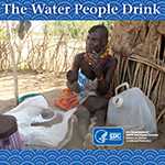 	cover page - a woman in rural africa holding water purification sachets
