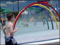 Children playing at a water park